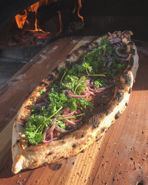 Sourdough Turkish Pide With Fragrant Spiced Lamb And Sumac Onions
