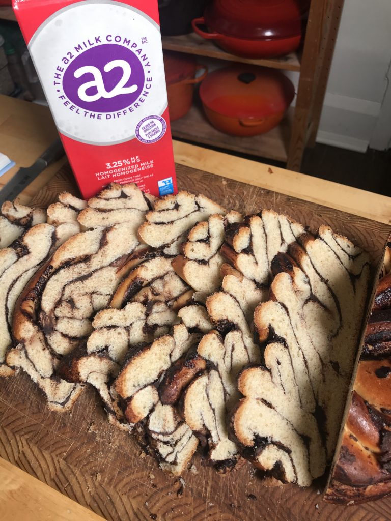 Chocolate Babka bread pudding