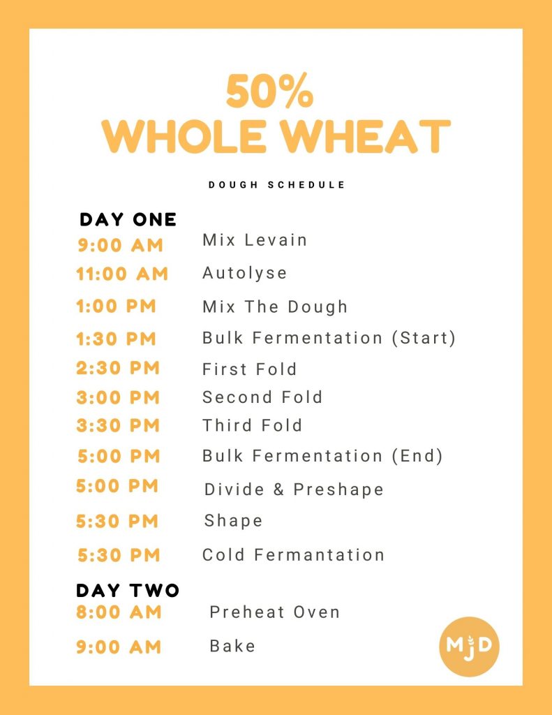 50% sourdough dough schedule